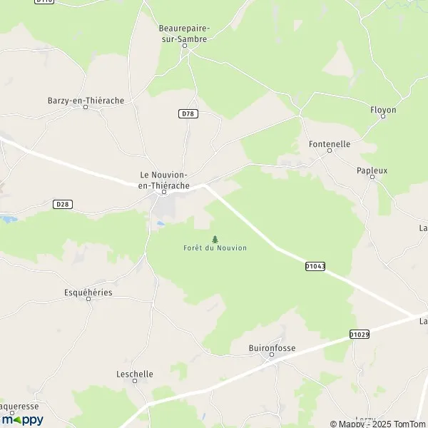 Plan Le NouvionenThiérache carte de Le NouvionenThiérache (02170